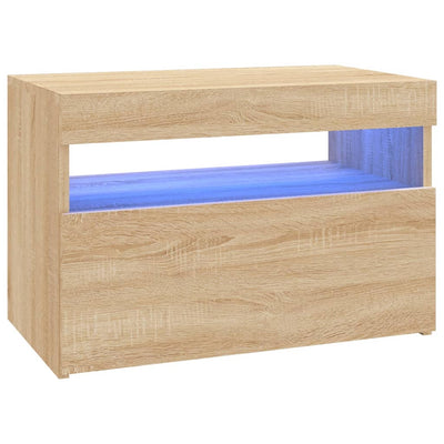 TV-tasot LED-valoilla 2 kpl Sonoma-tammi 60x35x40 cm
