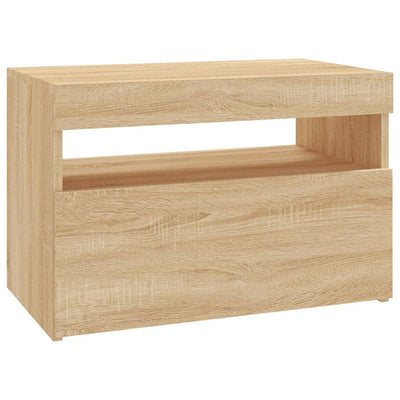 TV-tasot LED-valoilla 2 kpl Sonoma-tammi 60x35x40 cm