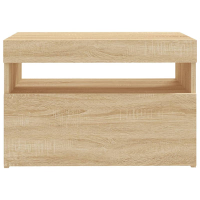 TV-tasot LED-valoilla 2 kpl Sonoma-tammi 60x35x40 cm