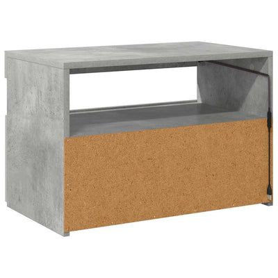 Betoninharmaa tv-taso led-valoilla Noela 60x35x40cm