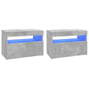 TV-tasot LED-valoilla 2 kpl betoninharmaa 60x35x40 cm