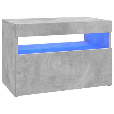 TV-tasot LED-valoilla 2 kpl betoninharmaa 60x35x40 cm
