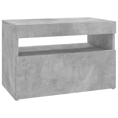 TV-tasot LED-valoilla 2 kpl betoninharmaa 60x35x40 cm
