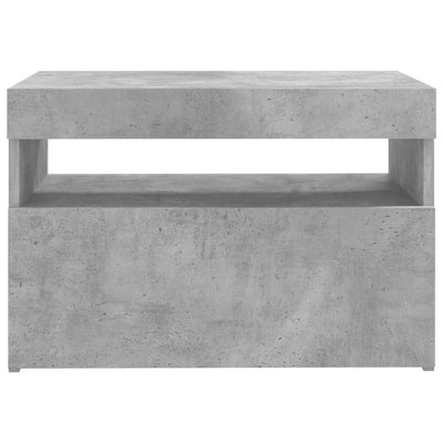 TV-tasot LED-valoilla 2 kpl betoninharmaa 60x35x40 cm