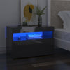TV-tasot LED-valoilla 2 kpl korkeakiilto harmaa 60x35x40 cm