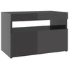 TV-tasot LED-valoilla 2 kpl korkeakiilto harmaa 60x35x40 cm