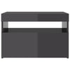 TV-tasot LED-valoilla 2 kpl korkeakiilto harmaa 60x35x40 cm