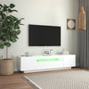 TV-taso LED-valoilla valkoinen 160x35x40 cm