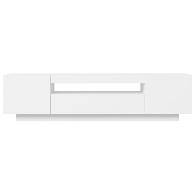 TV-taso LED-valoilla valkoinen 160x35x40 cm
