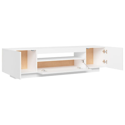 TV-taso LED-valoilla valkoinen 160x35x40 cm