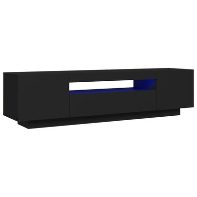 TV-taso LED-valoilla musta 160x35x40 cm