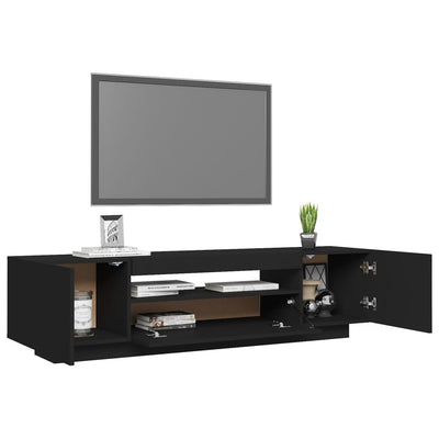 TV-taso LED-valoilla musta 160x35x40 cm