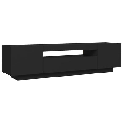 TV-taso LED-valoilla musta 160x35x40 cm