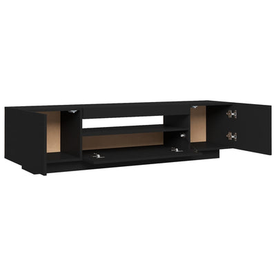 TV-taso LED-valoilla musta 160x35x40 cm
