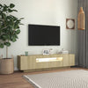 TV-taso LED-valoilla Sonoma-tammi 160x35x40 cm