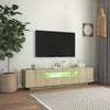 TV-taso LED-valoilla Sonoma-tammi 160x35x40 cm