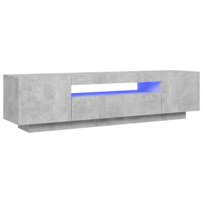 TV-taso LED-valoilla betoninharmaa 160x35x40 cm