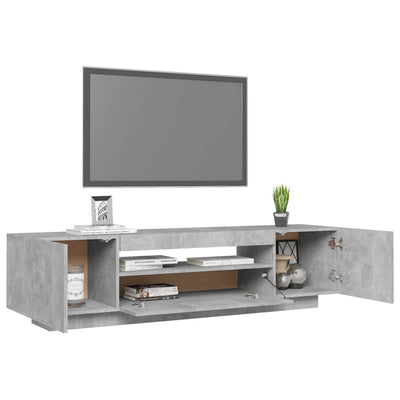TV-taso LED-valoilla betoninharmaa 160x35x40 cm