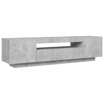 TV-taso LED-valoilla betoninharmaa 160x35x40 cm
