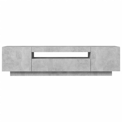 TV-taso LED-valoilla betoninharmaa 160x35x40 cm