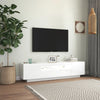 TV-taso LED-valoilla korkeakiilto valkoinen 160x35x40 cm