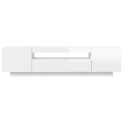 TV-taso LED-valoilla korkeakiilto valkoinen 160x35x40 cm