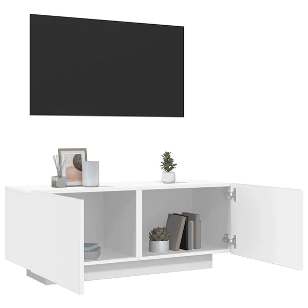 TV-taso valkoinen 100x35x40 cm tekninen puu