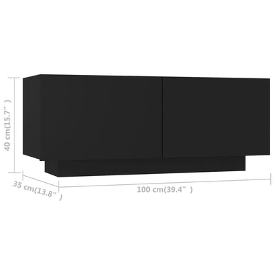 TV-taso musta 100x35x40 cm tekninen puu