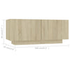 TV-taso Sonoma-tammi 100x35x40 cm tekninen puu
