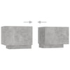 TV-taso betoninharmaa 100x35x40 cm tekninen puu