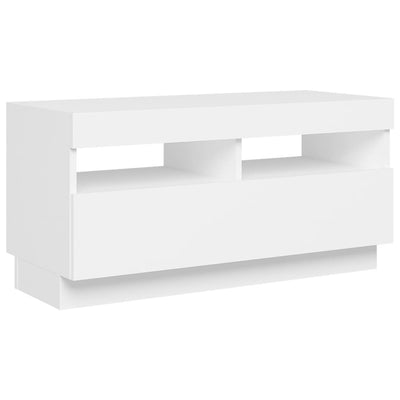 TV-taso LED-valoilla valkoinen 80x35x40 cm