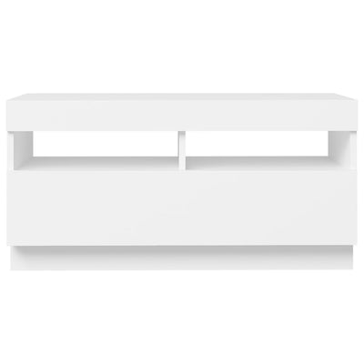 TV-taso LED-valoilla valkoinen 80x35x40 cm