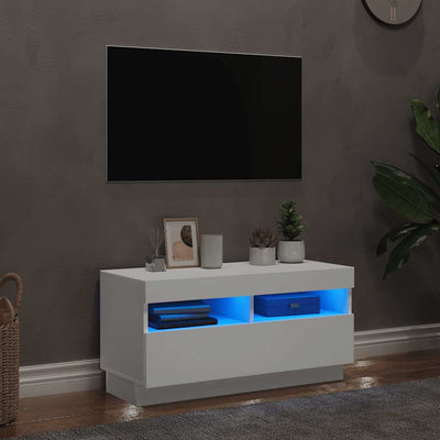 Valkoinen tv-taso led-valoilla Ramiz 80x35x40cm