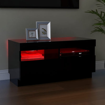 TV-taso LED-valoilla musta 80x35x40 cm