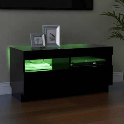 TV-taso LED-valoilla musta 80x35x40 cm