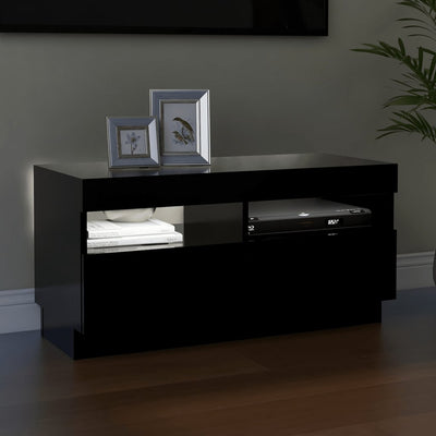 TV-taso LED-valoilla musta 80x35x40 cm