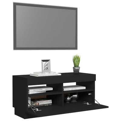TV-taso LED-valoilla musta 80x35x40 cm