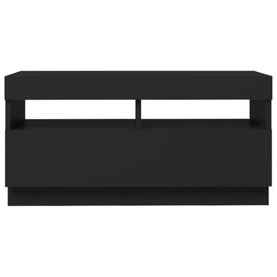 TV-taso LED-valoilla musta 80x35x40 cm