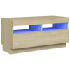 TV-taso LED-valoilla Sonoma-tammi 80x35x40 cm