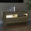 TV-taso LED-valoilla Sonoma-tammi 80x35x40 cm