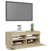 TV-taso LED-valoilla Sonoma-tammi 80x35x40 cm