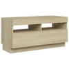 TV-taso LED-valoilla Sonoma-tammi 80x35x40 cm