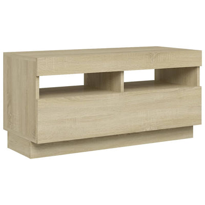 TV-taso LED-valoilla Sonoma-tammi 80x35x40 cm