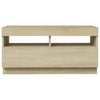 TV-taso LED-valoilla Sonoma-tammi 80x35x40 cm