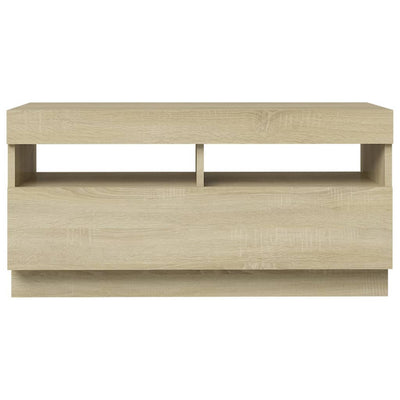 TV-taso LED-valoilla Sonoma-tammi 80x35x40 cm