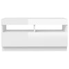 TV-taso LED-valoilla korkeakiilto valkoinen 80x35x40 cm