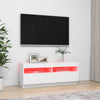 TV-taso LED-valoilla valkoinen 100x35x40 cm