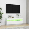 TV-taso LED-valoilla valkoinen 100x35x40 cm
