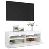 TV-taso LED-valoilla valkoinen 100x35x40 cm