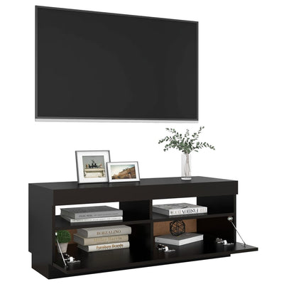 TV-taso LED-valoilla musta 100x35x40 cm